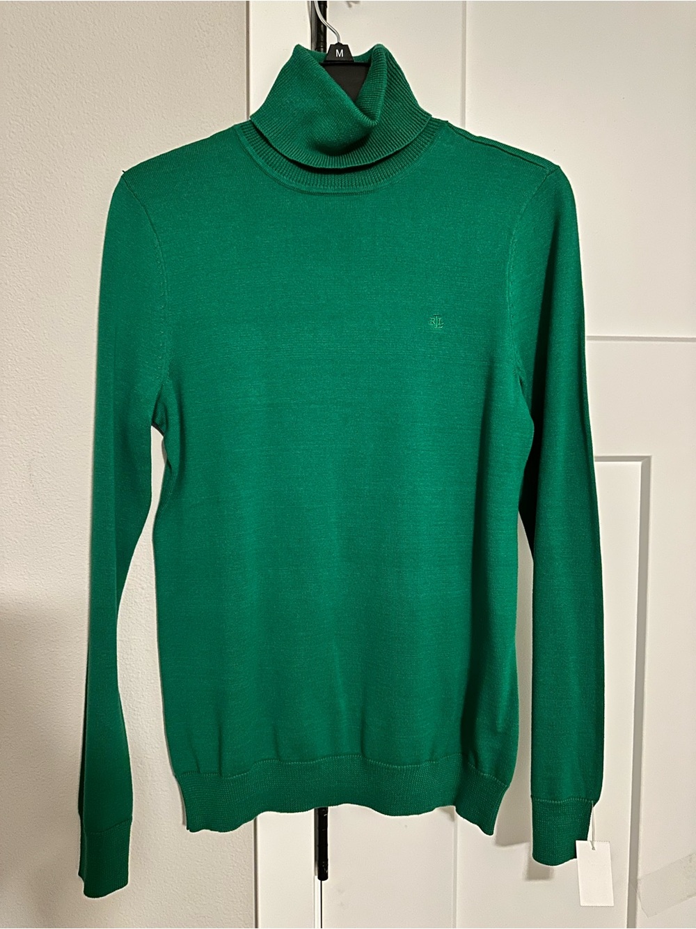 Lauren Ralph Lauren Women’s Emerald Green Turtleneck Sweater size M 100% cotton